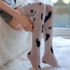 Vaca Spotted Nightclub Meias Altas Sexy Long Knee Meias Leite Branco Preto Seda Meias Divertidas Tentação das Mulheres