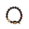 Pulsera de cuentas redondas de aloe seco Dala étnico retro chapa de caqui negro cinco por pulsera retro de nicho venta al por mayor