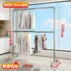Tendedero de tubería de acero, tendedero independiente para exteriores, dormitorio, balcón, simple de doble barra, tendedero móvil para ropa de cama