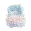 Vestido de malha para pet, materiais e mão de obra inclusos, modelagem em pequena escala para Bichon Frisé, Lulu da Pomerânia e outros cães pequenos