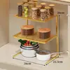 Estante para Compartimento de Refrigerador de Cocina, Estante de Almacenamiento de Platos y Especias para Gabinete de Cocina, Organizador Multifuncional Negro de Metal para Congelador