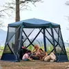 Tienda de campaña de malla para exteriores personalizada transfronteriza, a prueba de mosquitos, para 8-12 personas, espacio extragrande, tienda de malla con patio de apertura rápida
