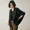 Cardigan Shawl Feminino Estilo Preguiçoso de Caxemira Outono e Inverno Novo Capuz de Manga Morcego Feminino Versátil Tricotado Macio e Ceroso Quente