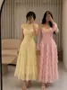 Vestido de Renda Francesa 942W Feminino Novo Cintura Alta Emagrecedor Elegante Barra Larga Vestido Longo Multicor Vestido de Banquete