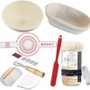 Juego de canasta de fermentación de pan de Amazon ovalada redonda canasta de fermentación batidor de huevos kit raspador de masa cepillo de silicona