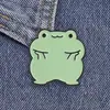Broche de Rana de Dibujos Animados Lindo con Gesto, Insignia Divertida de Emoji, Pin Decorativo Creativo para Ropa y Mochilas