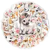 50 Hojas Acuarela Lindo Adorno Pequeños Animales Pegatinas Kawaii Mascotas Flores Pegatinas para Diario Transfronterizo Impermeables Adhesivas Pegatinas Venta al por Mayor