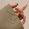Collar de Piedra Lunar de Doble Capa para Mujer Cadena de Hueso de Serpiente para Clavícula Amor Temperatura Nicho Versátil Estilo Frío