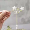Horquilla de borla de flor de perla de alta calidad estilo antiguo recogido todo-partido palillos Hanfu paso sacudida accesorios para el cabello retro tocado para mujeres