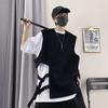Chaleco Redondo de Verano 2026 Estilo Hong Kong Chaleco Casual de Moda sin Mangas Chaleco Holgado Estilo Harajuku Juvenil para Ropa de Exterior