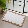 Alfombra de Piso Absorbente de Encaje Simple Imitación Cachemira Puerta de Baño Antideslizante, Resistente a la Suciedad y al Desgaste Suelo Suave Alfombra Doméstica