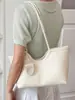 Bolso tote de tejido moderno y fresco, bolso de hombro elegante de gran capacidad, bolso de hombro casual, bolso de axila para el día a día