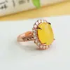 Anillo de Ámbar Natural Aiyu Anillo de Cera de Miel Joyería Estilo Corte Fábrica Mayorista Dropshipping S3120410