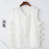 Estilo Chinês Estilo Tang Colete Masculino Colete Estilo Chinês Verão Fivela de Cintura Meia-idade e Idosos Colete Solto Moletom