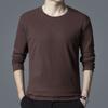 Camiseta de Manga Larga para Hombre Otoño 2024 Papá de Mediana Edad Camiseta Base Térmica Casual de Cuello Redondo para Hombre Venta al por Mayor Business Casual
