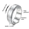 Anillo Giratorio de Acero de Titanio Texturizado con Símbolo en Plata, Estilo Unisex, No se Desvanece, Adecuado para Estudiantes y Personas que Viajan Diariamente