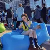 Sofá Hinchable Transfronterizo Festival de Música Doble Persona Cojín Portátil Sofá Hinchable Plegable Camping Oficina Descanso para Comer Cama