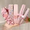 Diadema Rosa Francesa Retro para Niñas 2024 Nuevo Estilo Verano Color Sólido Corona Alta Presionando Esponja para el Cabello Diadema Accesorios para el Cabello