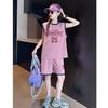 Traje Deportivo de Secado Rápido para Niñas Transfronterizo Ropa de Verano de Moda Popular en Internet para Niñas de Mediana Edad y Mayores Uniformes de Baloncesto Callejero para Niños