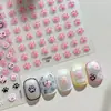 Ins Hermosos y Lindos Pegatinas para Uñas con Textura de Garra de Gato Rosa Gelatina Impermeables Adhesivas Ourofeng Pegatinas para Uñas DIY
