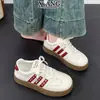 En stock~Zapatos de Entrenamiento Alemanes de Cuero Genuino para Mujer con Cordones Blancos 2026 Otoño Nuevos Zapatos Deportivos Casuales Zapatos para Estudiantes
