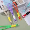 Lanyard para teléfono macaron de doble capa con bloques de color, cuerda tejida de color dopamina, accesorio para llaves y teléfono, correa de muñeca anticaída