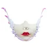 Máscara de Medio Rostro con Alas Rosas Cyberpunk Máscara Funcional Tecnológica Accesorios Máscara Mecánica Blanca COS