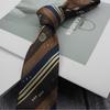 Corbata para Hombre Patrón Retro Italiano Marrón Café Rojo Vestido Británico 7CM8CM Mano Profesional Negocios Alta Raya