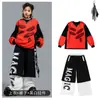 Ropa Moderna para Niños de Street Dance Conjunto de Pantalones con Estampado de Doble Letra Hip-Hop para Niños Disfraz de Percusión Hip-Hop para Niños