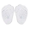 Almohadilla de gel bicolor para antepié para tacones altos, anti-abrasión, amortiguadora de impactos, media plantilla masajeante para antepié, suave, autoadhesiva, plantilla de media talla ajustable