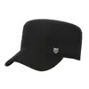 Gorra plana de lana para hombre de otoño e invierno transfronteriza, engrosada y cálida, gorra de pico para mediana edad y ancianos, sombrero de algodón a prueba de frío para exteriores con protección para los oídos