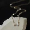 Colar de Prata 925 Esterlina Laço Japonês Simples Mini Requintado Totalmente Cravejado de Diamante Moda Versátil Design para o Dia a Dia Corrente para Clavícula