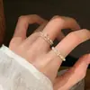 Anel de Prata Esterlina S925 Vazado em Renda Empilhável com Pérola para Mulheres Nicho Moda de Alto Padrão Versátil Anel para Dedo Indicador Produto Novo