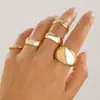 Anillo europeo y americano geométrico de metal, línea de viento de lava, juego de anillos, textura irregular de apertura suave, anillos retro
