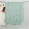 Lenço Jacquard Paisley Estilo Étnico Quente de Venda Cruzada, Lenço de Cabeça com Franjas Longas para Proteção Solar de Primavera e Verão