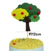 Bandeirinha de decoração para bolo de assar em formato de árvore pequena, cena com cem papéis de menina da floresta, cartão de bolo de aniversário