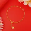 Pulseira feminina dourado areia ao vivo fornecimento quente moda corrente clavícula corrente onda d'água corrente em O pulseira banhada a ouro cobre atacado