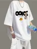 Camiseta de Manga Corta de Marca de Moda para Hombre de Verano, Estilo Harajuku Hong Kong, Estilo Japonés, Cuello Redondo, Estampada, Moderna, Corte Holgado, Top de Media Manga