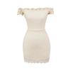Vestido sexy de encaje estilo europeo y americano con hombros descubiertos verano nuevo cintura ajustada falda de cadera chica hot mujer