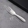 Cuchara y tenedor de acero inoxidable mango corto base plana engrosada cuchara sopera tenedor para bebé cuchara alta apariencia cuchara de mesa vajilla para comer infantil