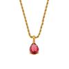 Collar Europeo y Americano Transfronterizo de Cadena Torcida de 2 mm con Colgante de Gota de Agua, Joyería Simple de Lujo Ligero, Acero Inoxidable Chapado en Oro de 18K para Mujer