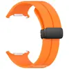 Para Samsung Galaxy Watch7 Ultra Pulseira de Relógio de Silicone Ultra47MM Ranhura Fivela Magnética Pulseira de Pulso