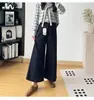 Efeito emagrecedor é o máximo~ Novos jeans de perna larga para mulheres de outono, cintura alta, soltos e de corte reto, comprimento cropped H090415