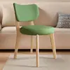 Silla nórdica de madera maciza, silla de comedor simple y moderna, silla con respaldo de moda estilo italiano para restaurante y uso doméstico, silla color crema manzana