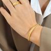 Pulsera anillo ajustable de apertura de espiga de trigo retro de moda simple francesa acero titanio para mujer venta al por mayor fábrica de joyería