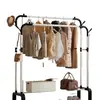 Secador de Ropa Plegable Simple de Pie para Balcón, Barra de Ropa para Dormitorio del Hogar, Colgador de Ropa Plegable
