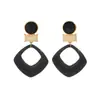 Pendientes de Resina Geométricos de Bloques de Color Retro Moda Transfronteriza Europea y Americana Personalidad Exagerada Versátiles Huecos Pendientes de Otoño e Invierno Fabricante