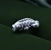 Plata Pura S999 Retro Carpa Agujero Grande Separadores Trenzado en Codo Collar Pulsera DIY Hecha a Mano Accesorios de Joyería Venta al por Mayor