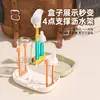 Escova de limpeza para mamadeira de bebê silicone dobrável portátil de viagem seis peças resistente a alta temperatura cabo antiderrapante para sair
