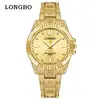 Relojes de Moda Longbo para Hombre y Mujer con Incrustaciones de Diamantes para Comercio Exterior, Relojes de Pareja de Venta Caliente Transfronteriza, Relojes de Cuarzo con Correa de Acero Impermeables Luminosos